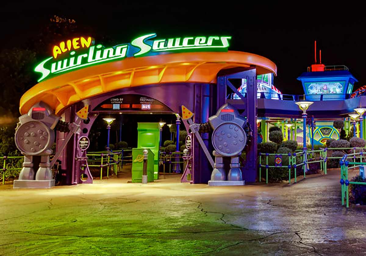 Alien swirling saucers